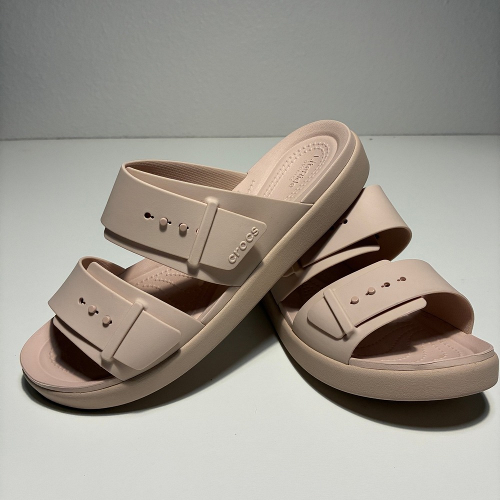 Crocs LiteRide 360 Sandals Pink Mauve Adjustable Double Strap Slides Womens 10